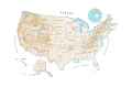 US Elevation Map and Hillshade