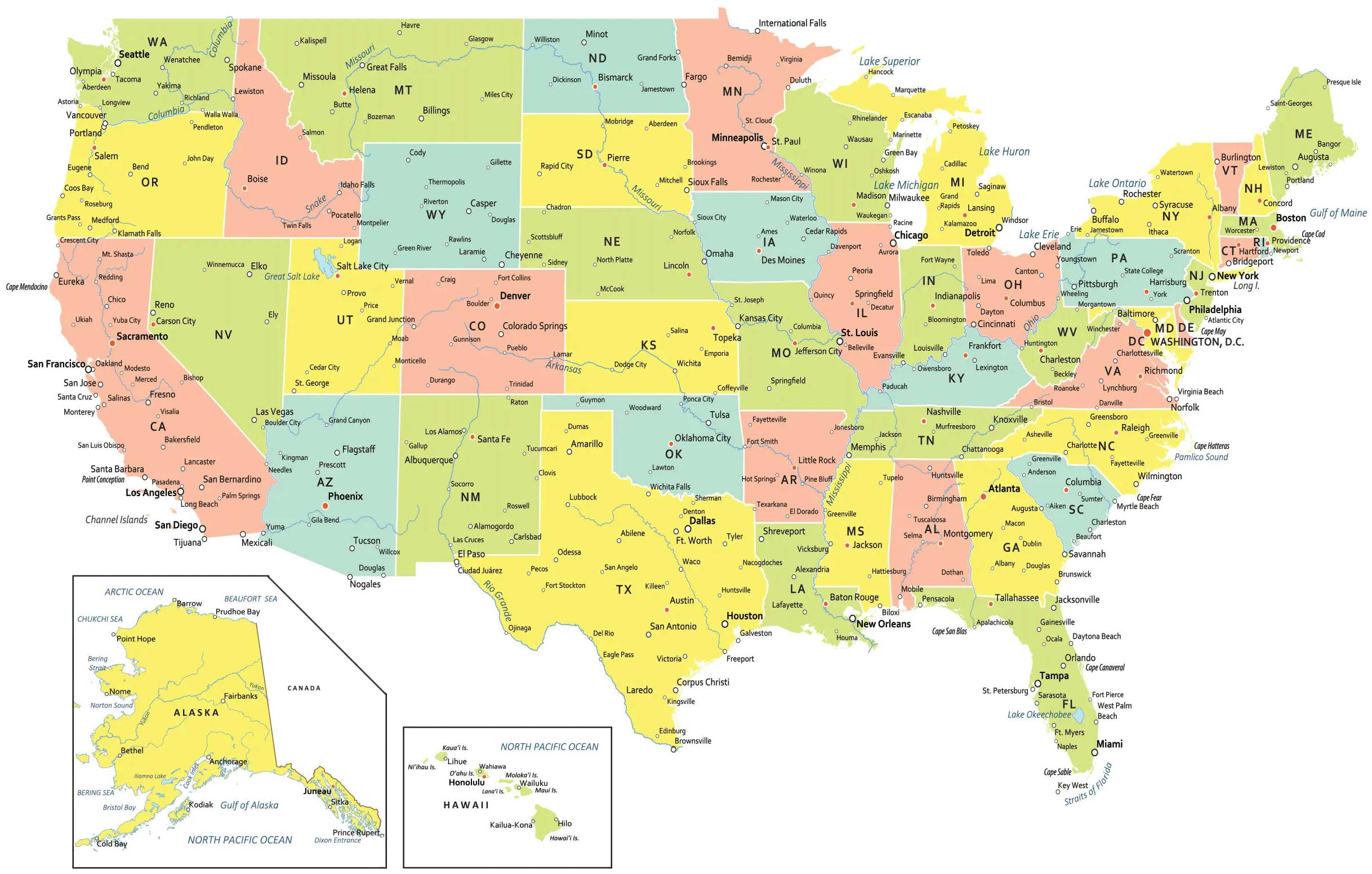 Usa Map With State Names And Abbreviations Usa Map With State Names And Abbreviations