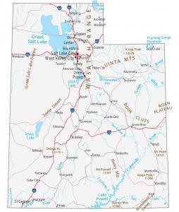 Map of Utah – Cities and Roads