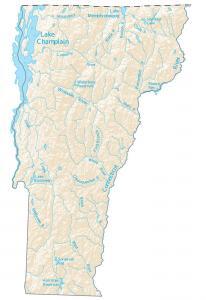 Vermont Lakes and Rivers Map
