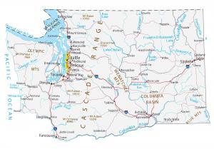 Map of Washington – Cities and Roads