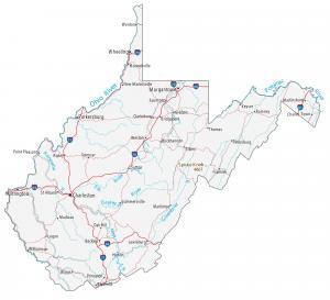 Map of West Virginia – Cities and Roads