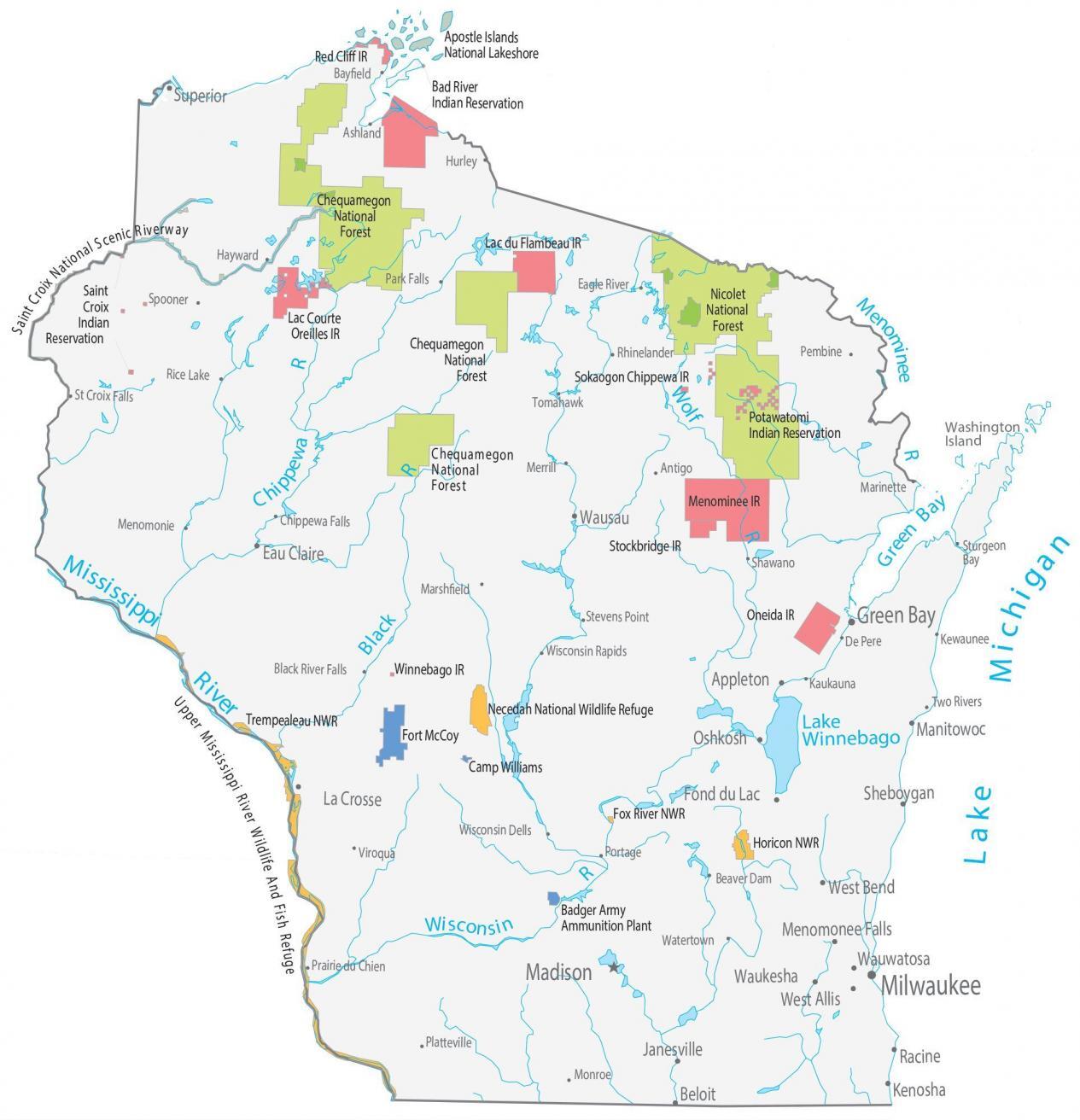 Map Of Wisconsin Lakes And Rivers London Top Attractions Map   Wisconsin State Map 1265x1312 