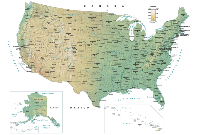 Map Of Usa United States Of America Gis Geography