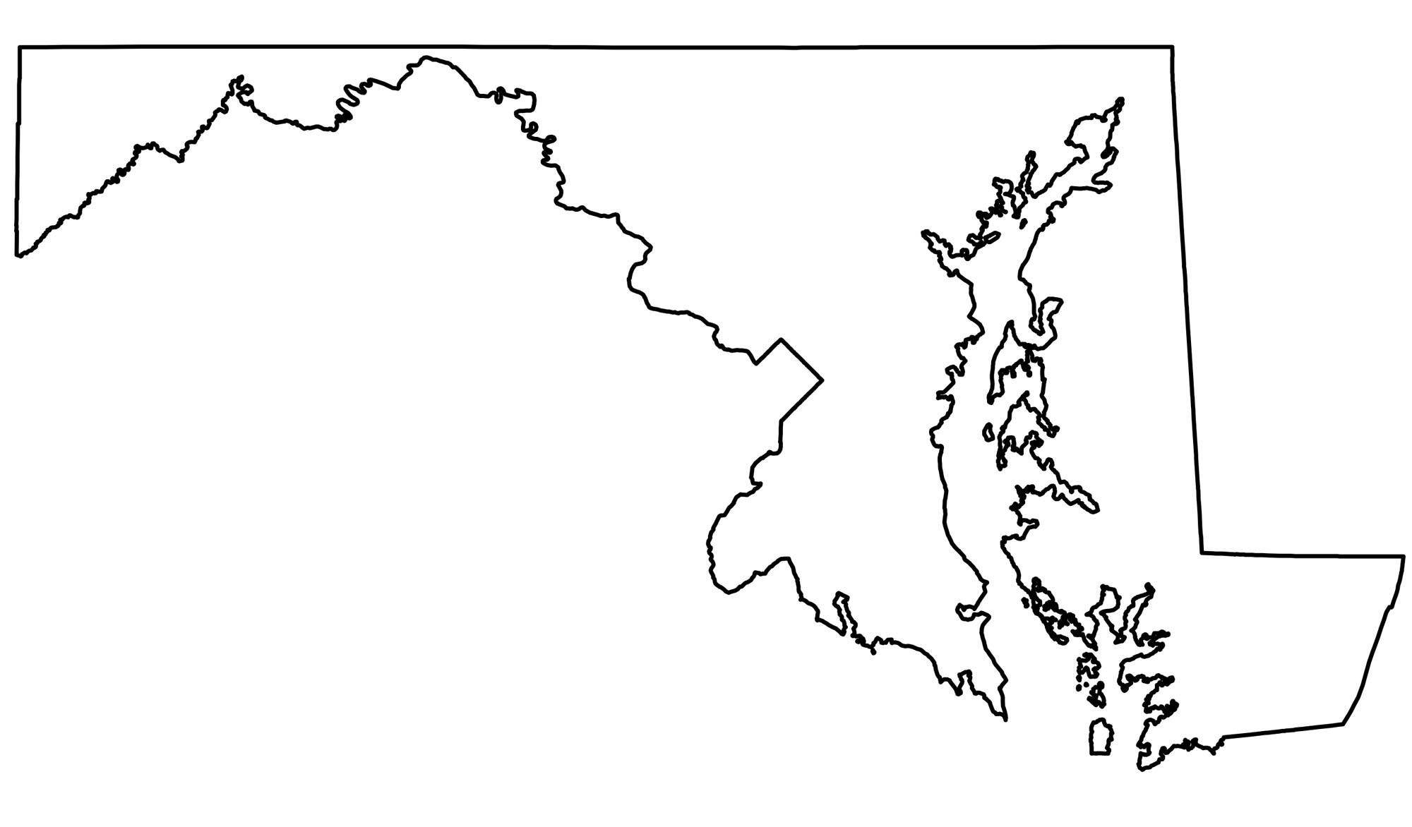 Blank Map Of Maryland - Adrian Kristine
