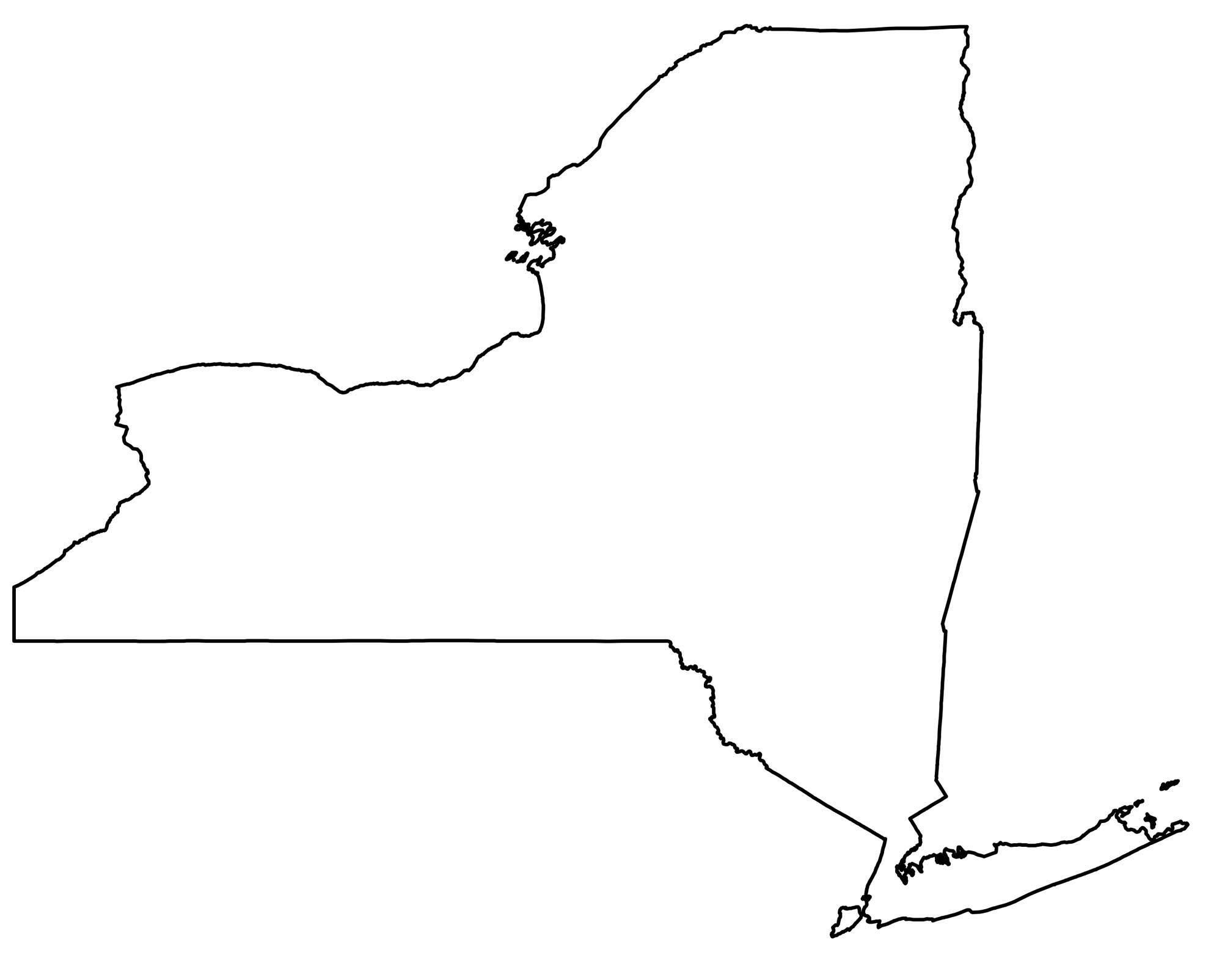 Blank Map Of New York   New York Outline Map 