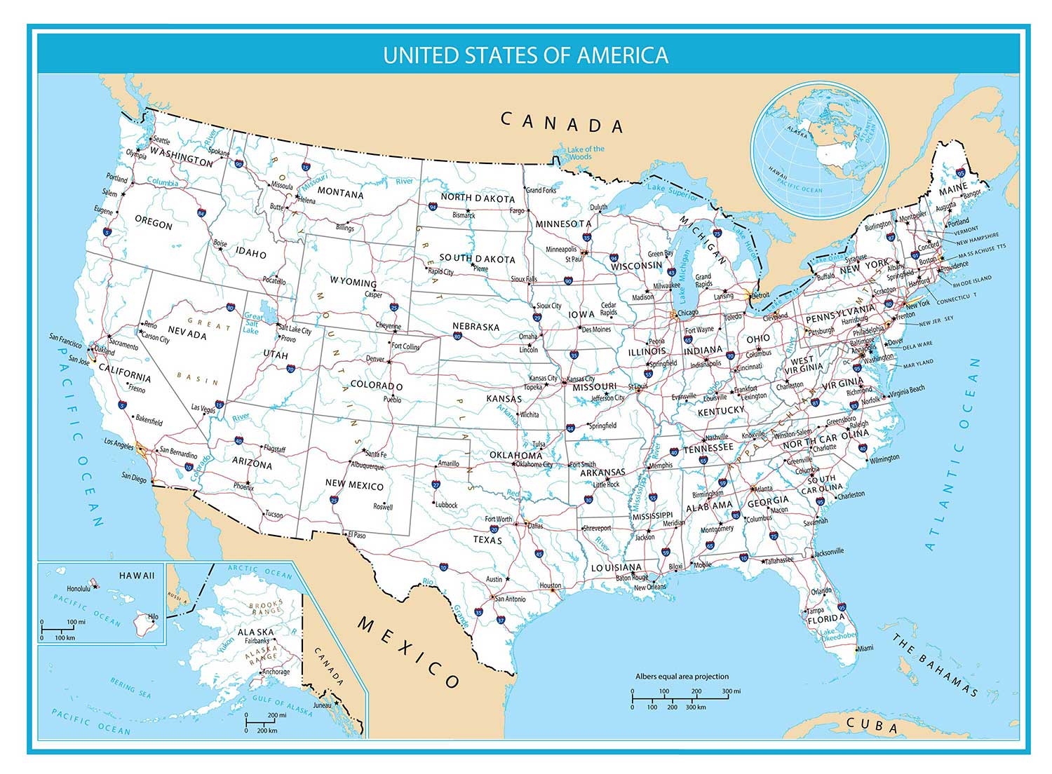 United States Map And Names