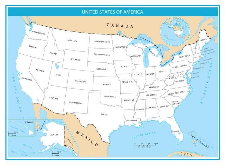 United States Map Simple