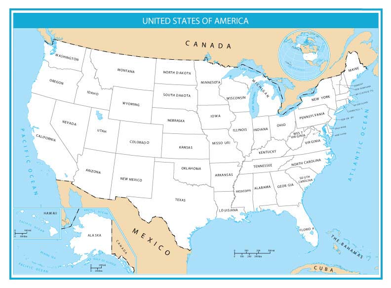 United States Simple Map