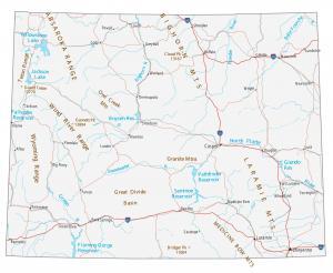 Map of Wyoming – Cities and Roads