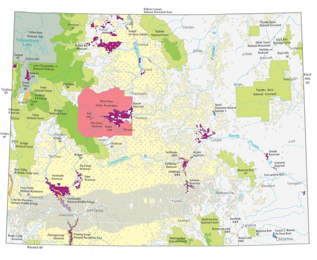 Map Of Wyoming Cities And Roads Gis Geography 0495