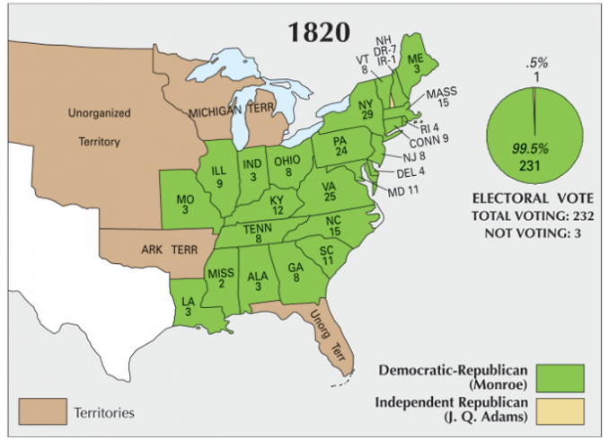 US Election of 1820 Map - GIS Geography