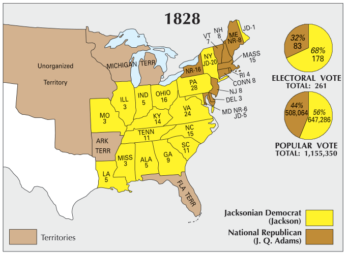 US Election Of 1828 Map GIS Geography