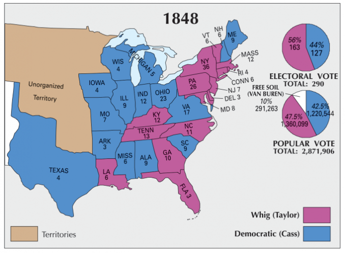 US Election of 1848 Map - GIS Geography