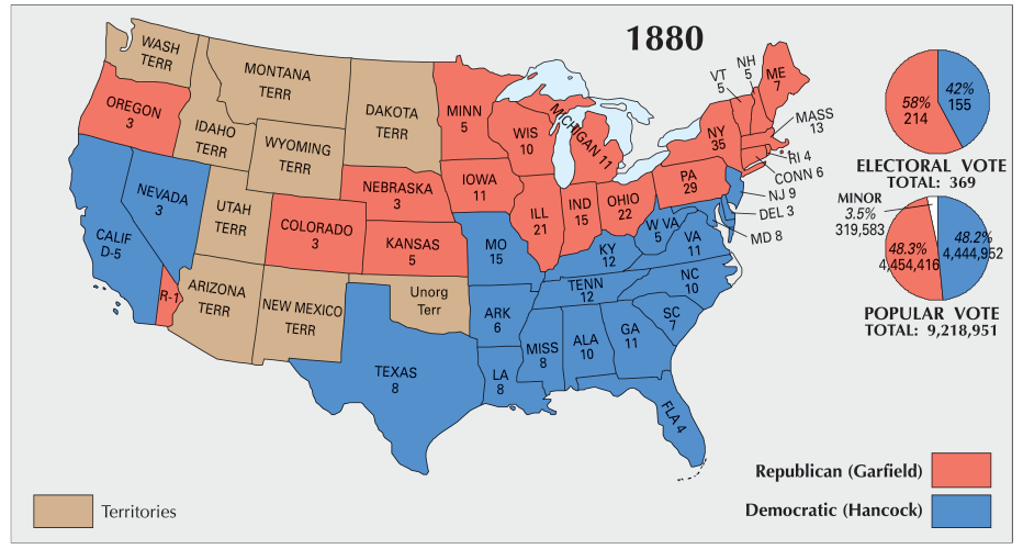 US Election of 1880 Map - GIS Geography