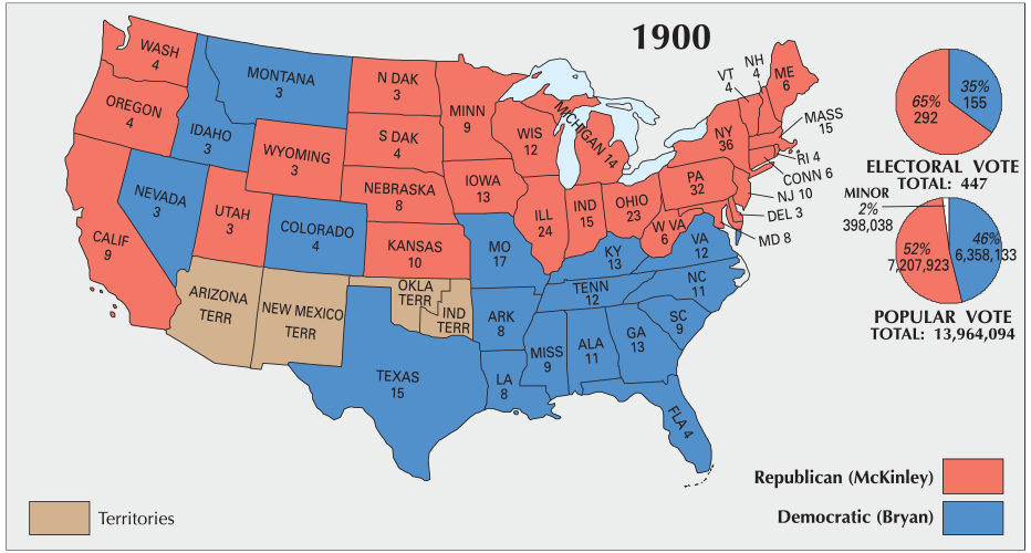 Us Election Of 1900 Map Gis Geography