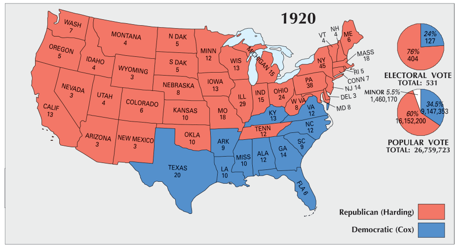 election results 2020 usa map Us Election Of 1920 Voting Results Map Gis Geography election results 2020 usa map