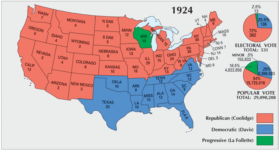 US Election Of 1924 Map GIS Geography   US Election 1924 