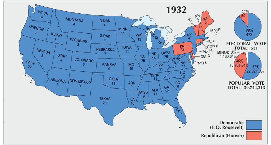 US Election Of 1932 Map GIS Geography   US Election 1932 