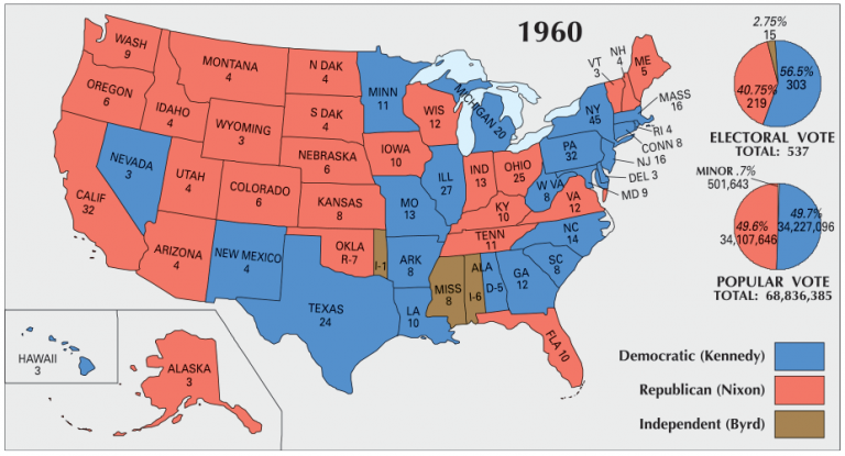 US Election of 1960 Map - GIS Geography