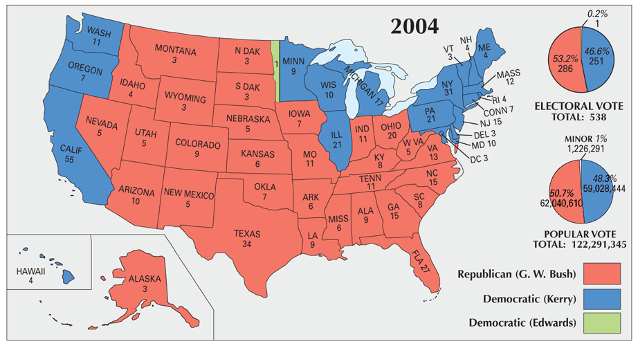 US Election Of 2004 Map GIS Geography   US Election 2004 