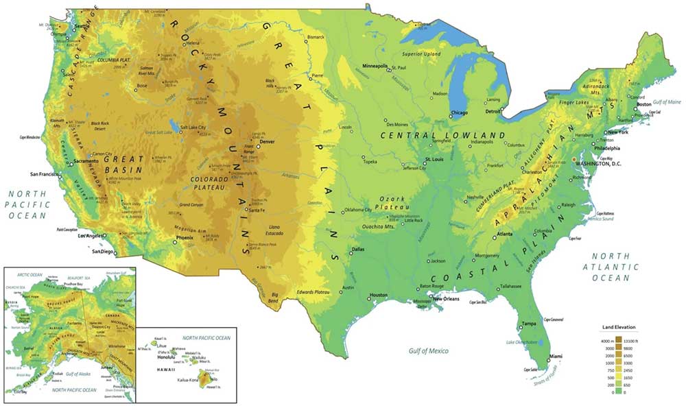 Map Of USA United States Of America GIS Geography