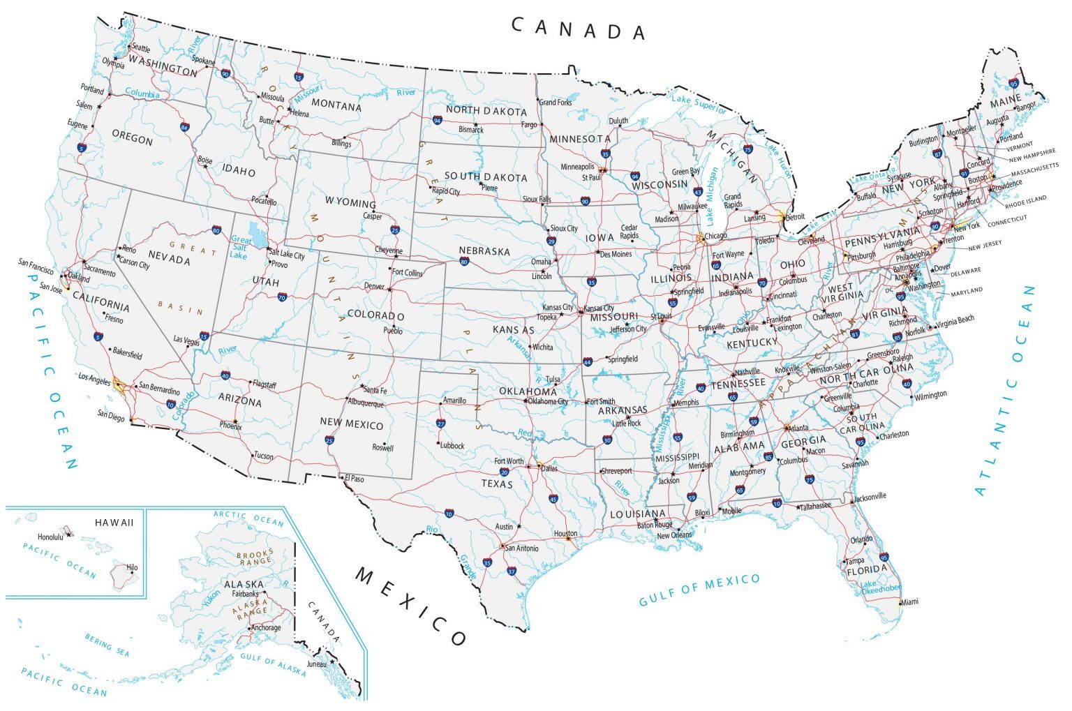 Map of the United States of America - GIS Geography