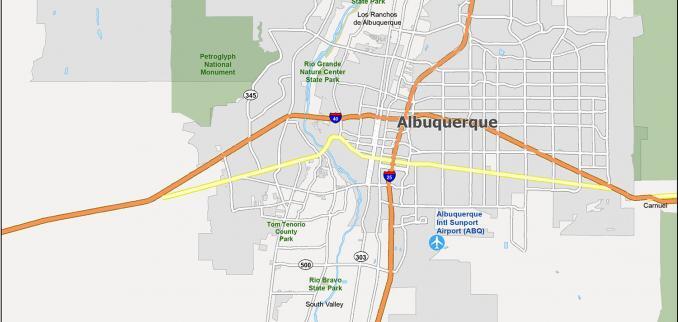 Albuquerque Map New Mexico 678x322 