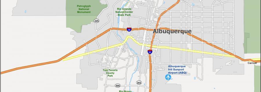 Albuquerque Map New Mexico 900x320 
