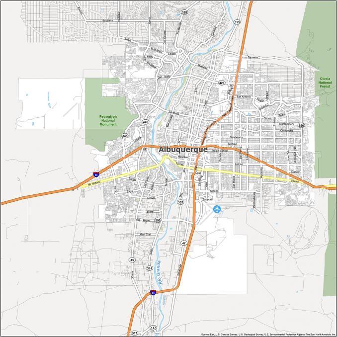 Albuquerque Road Map 678x678 
