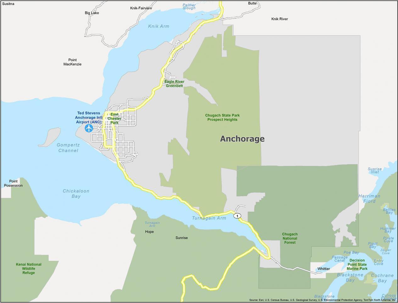 Anchorage Map Alaska