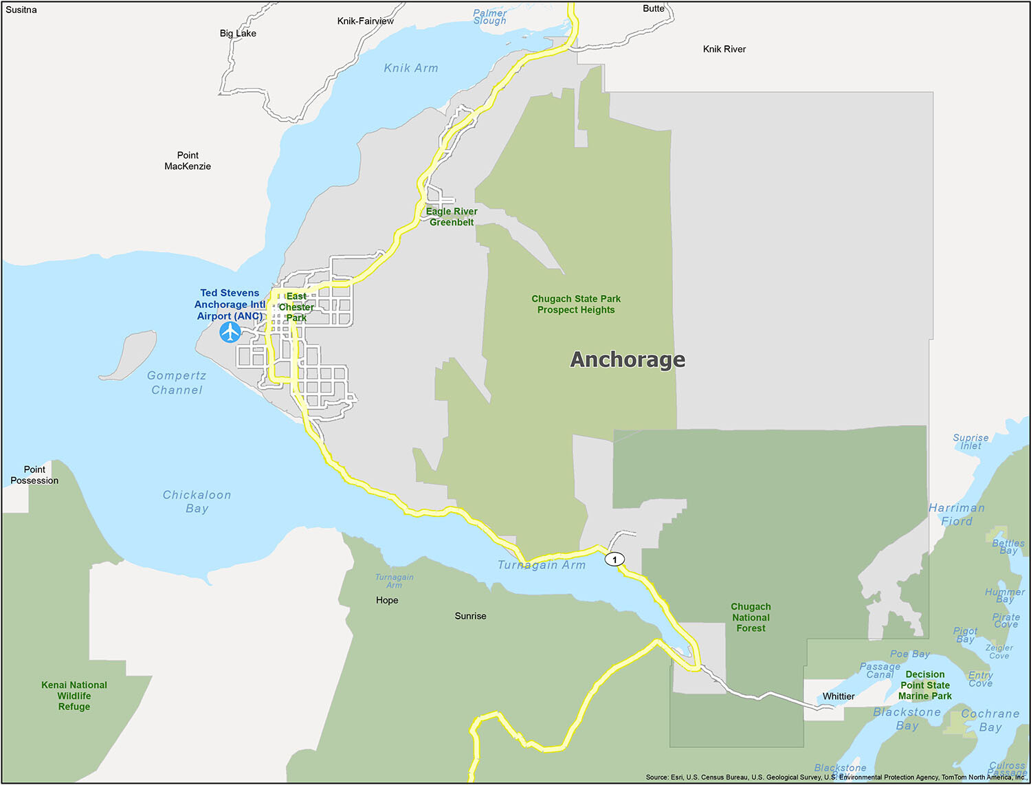 Anchorage Map Alaska 