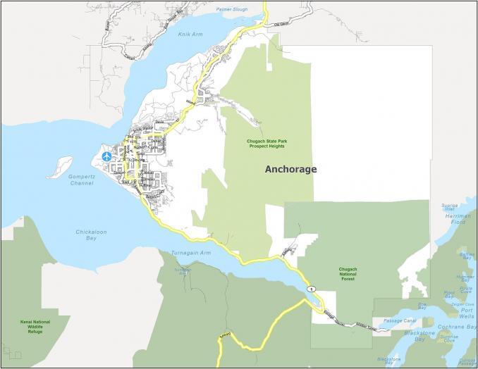 Anchorage Map, Alaska - GIS Geography