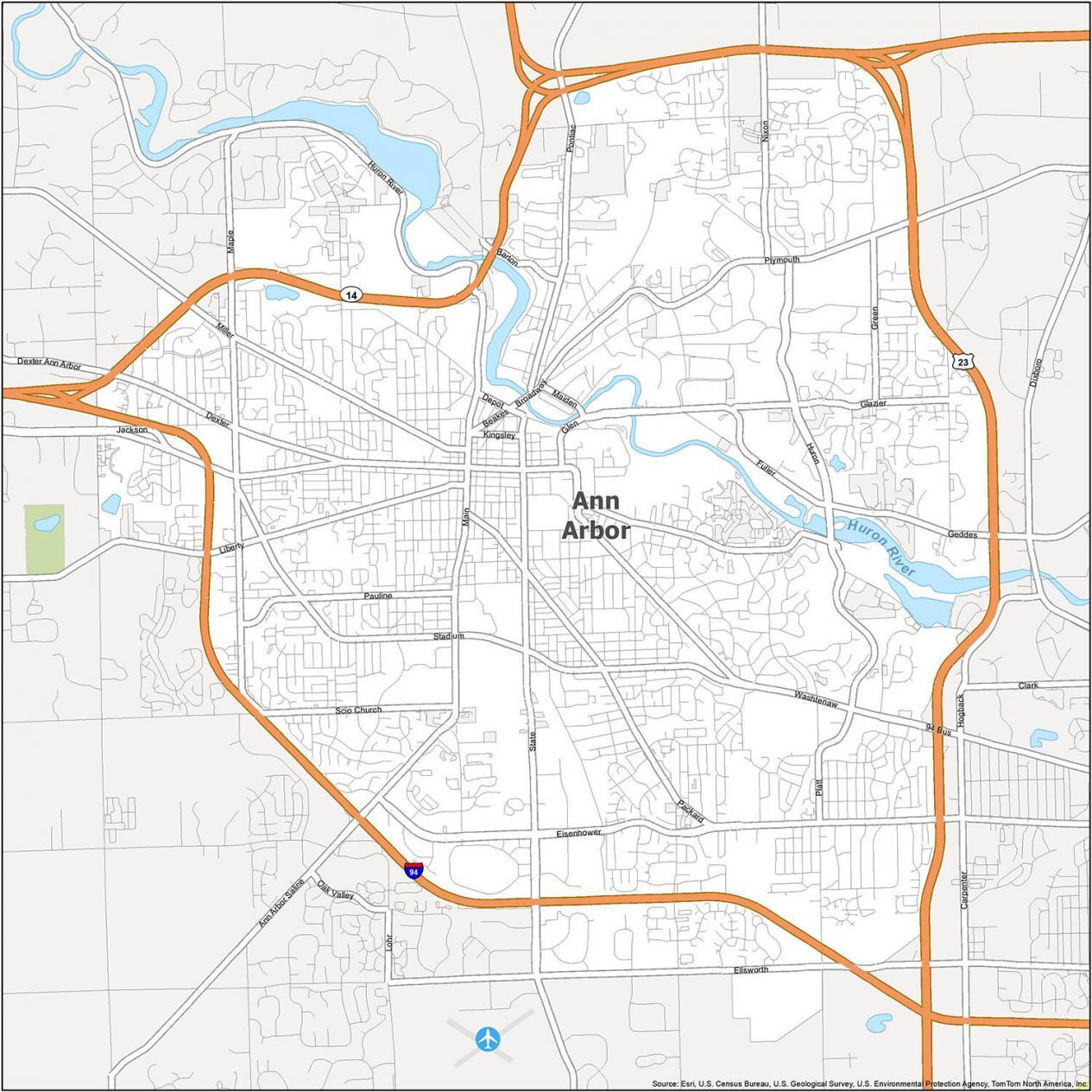 Ann Arbor Map, Michigan - GIS Geography