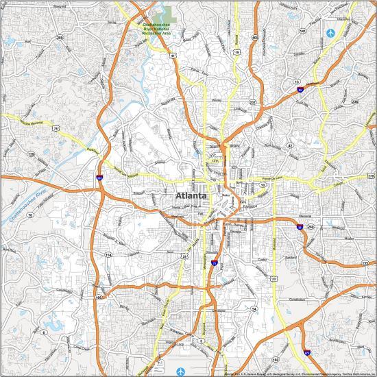 Atlanta Map, Georgia - GIS Geography