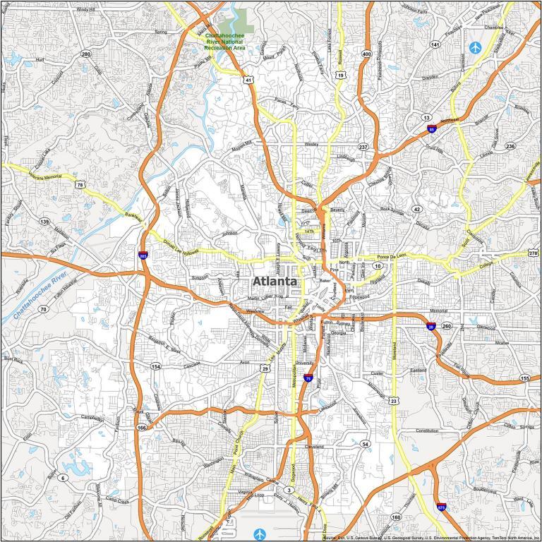 A Map Of Atlanta Georgia 