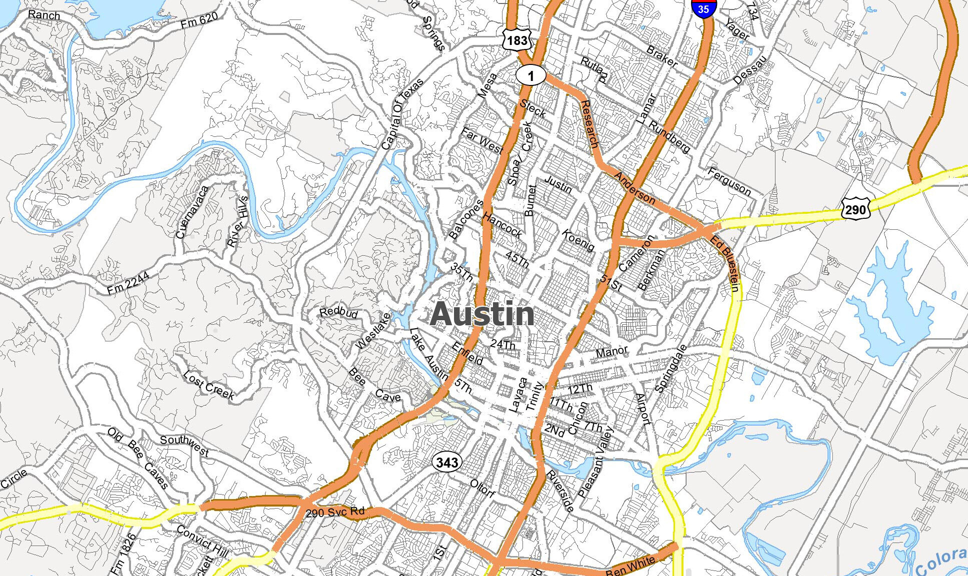 Map Of Austin Tx And Surrounding Areas - Winny Kariotta