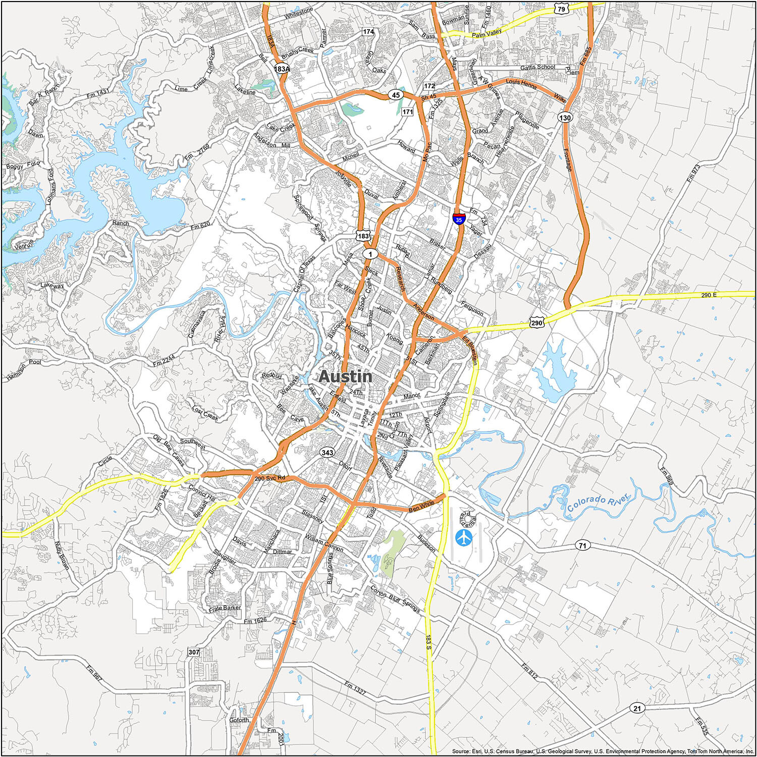 Austin Texas Road Map