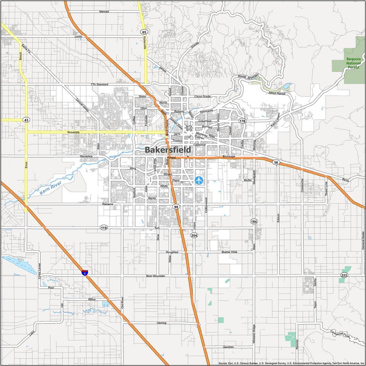 Bakersfield Road Map