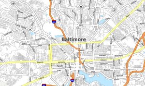 Baltimore Map, Maryland