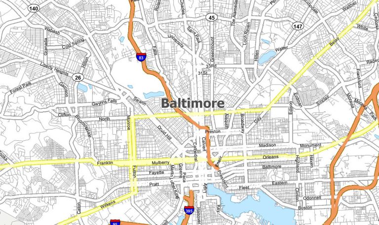 Baltimore Map, Maryland