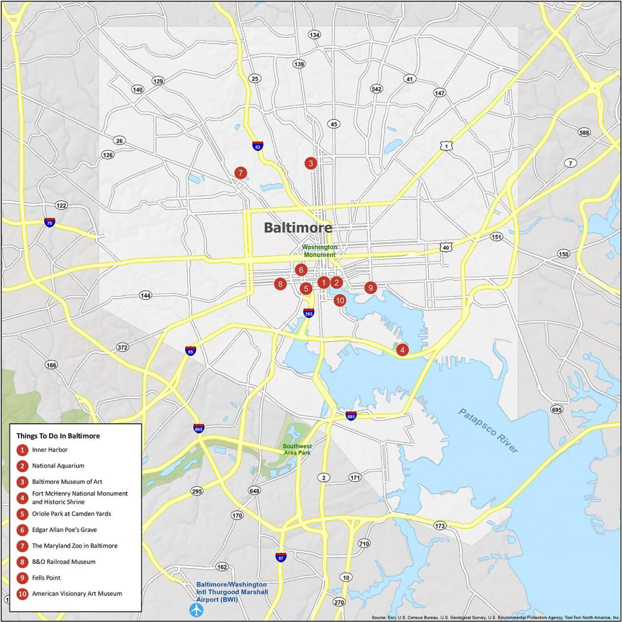 Baltimore Map Maryland Gis Geography 0297