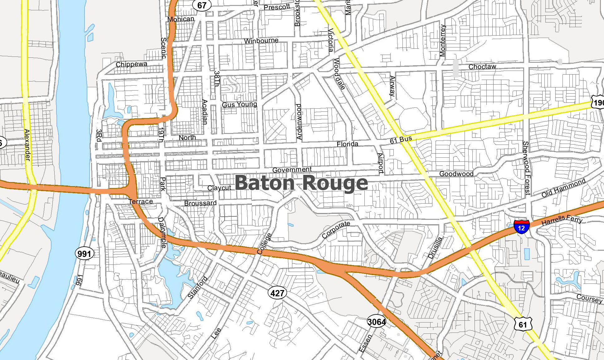 Map Of Louisiana Showing Baton Rouge Dorisa Josephina