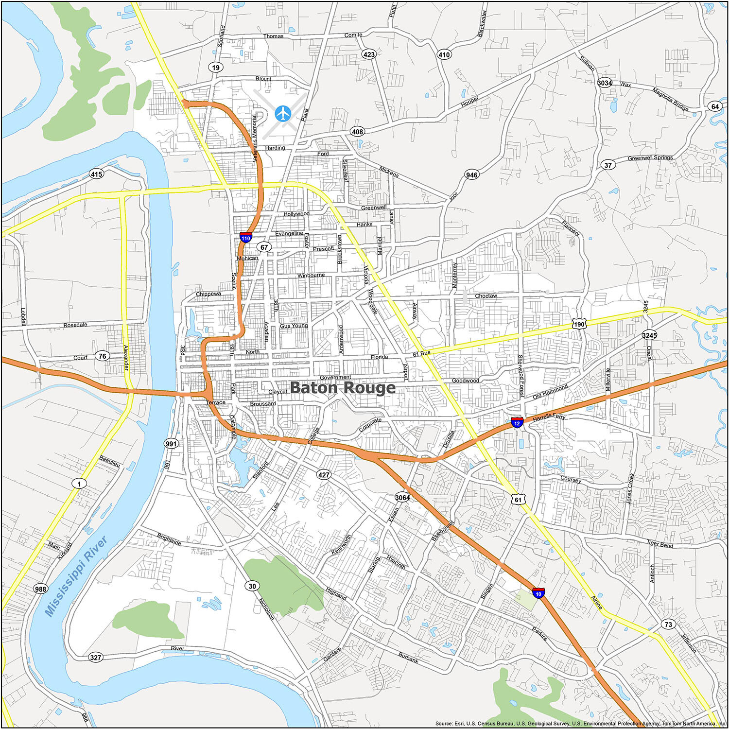 Baton Rouge Map Collection Louisiana - GIS Geography