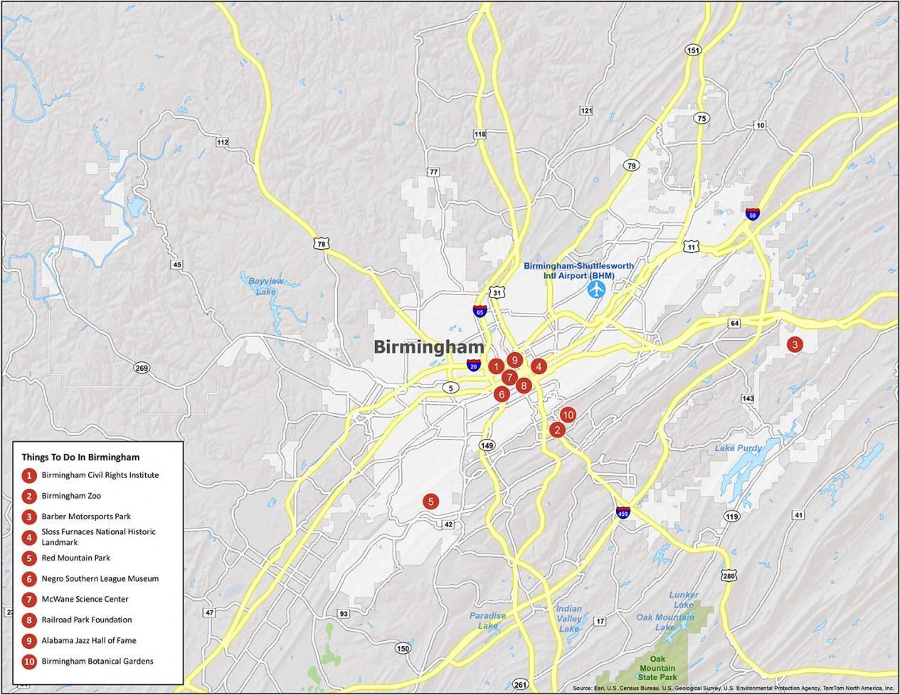 Birmingham Map [Alabama] - GIS Geography