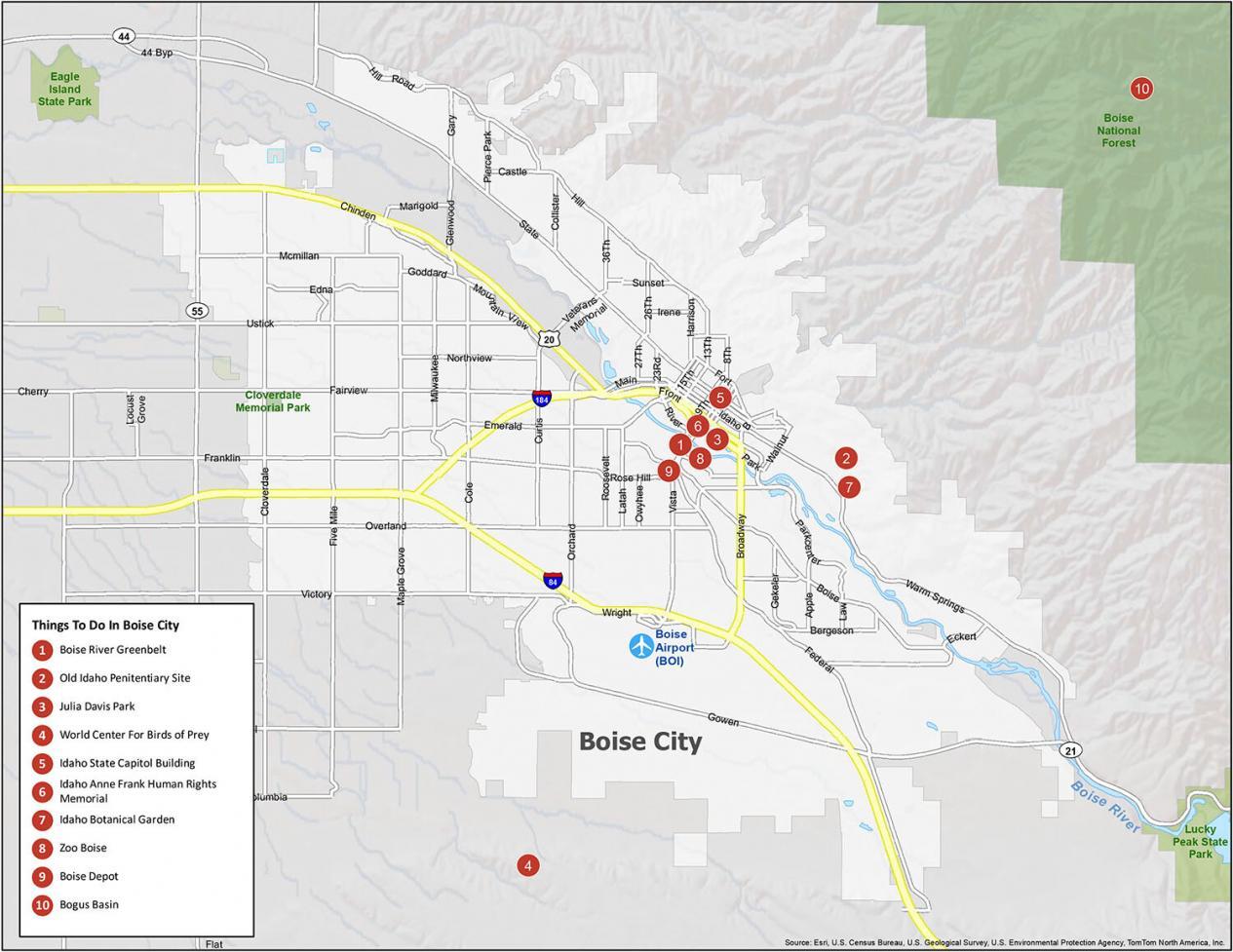 Map of Boise, Idaho - GIS Geography