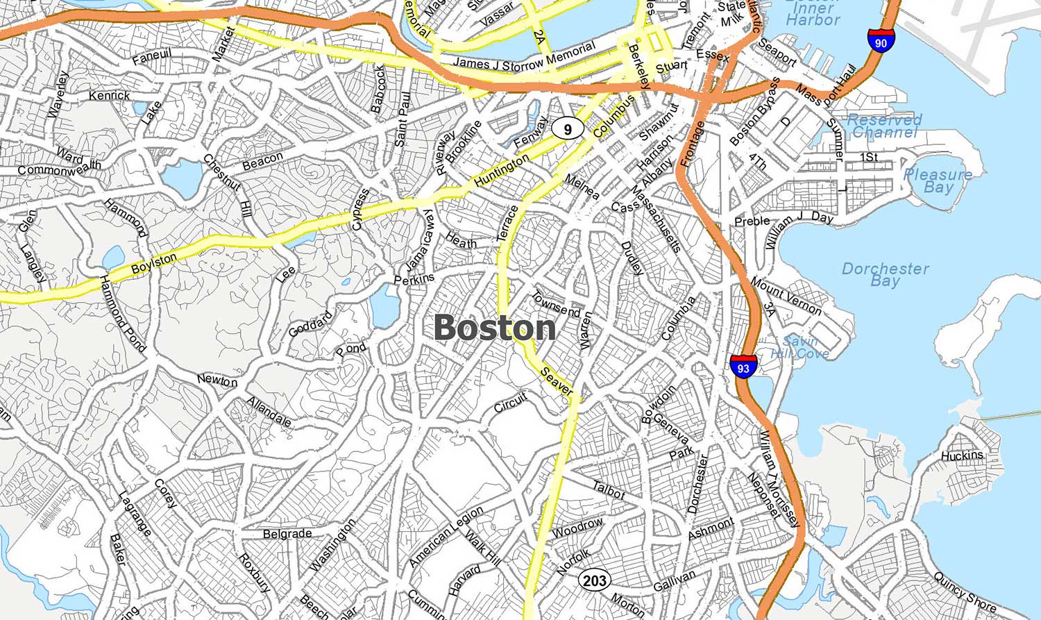 Map of Boston, Massachusetts - GIS Geography.
