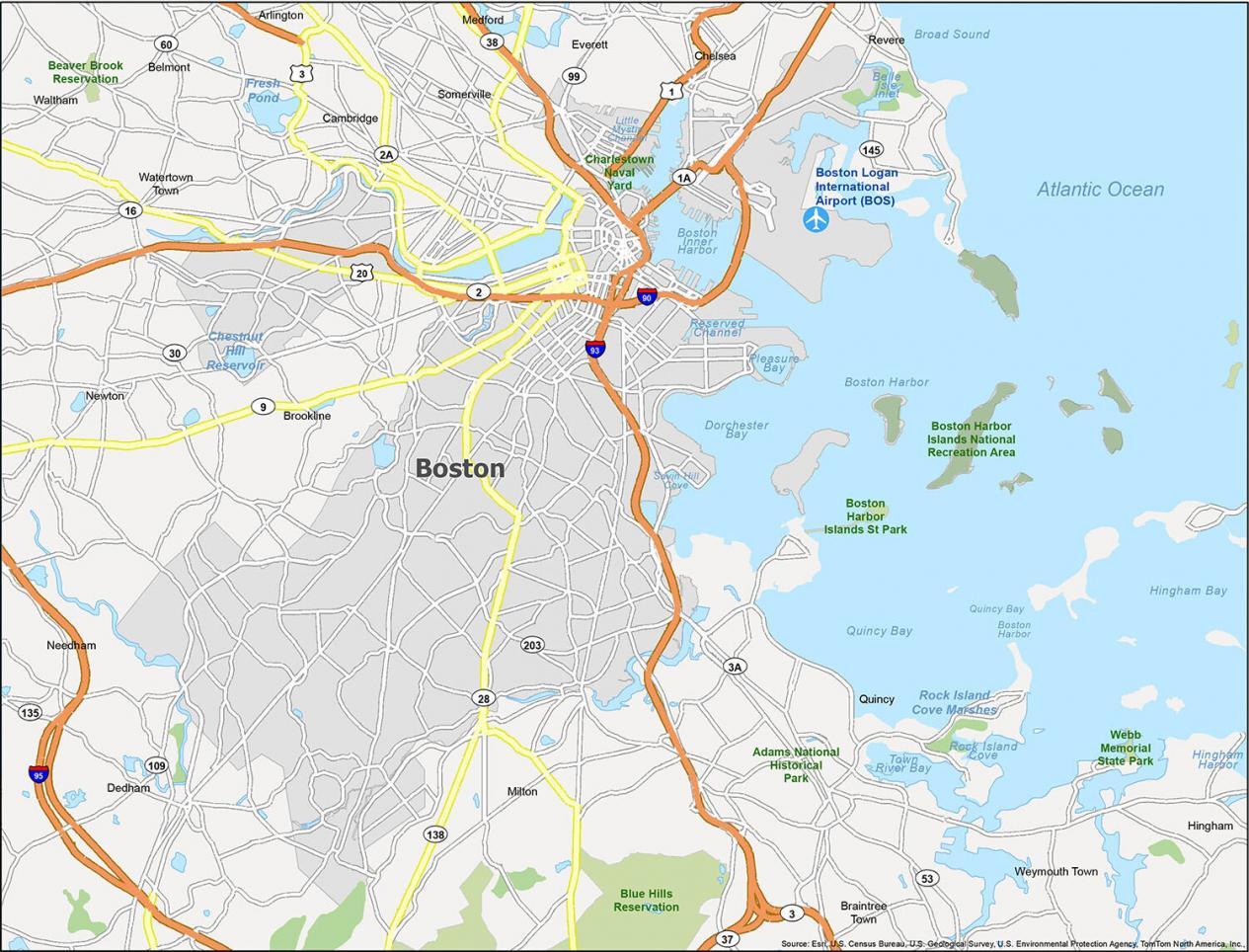 Boston Map Massachusetts