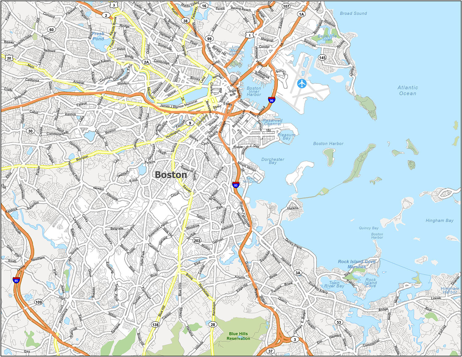Map of Boston, Massachusetts - GIS Geography