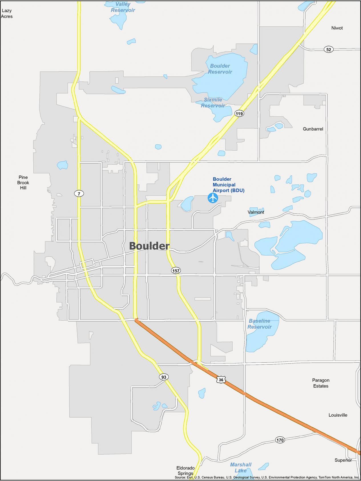 Boulder Map Colorado